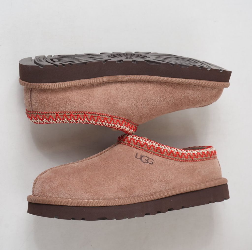 UGG Men's Tasman Outpost 1179050-RYK Rocky Oak Brown Waterproof Suede Slip-On Clog Slipper with 17mm Wool Blend Lining, Sugarcane EVA Midsole and White Spider Rubber Outsole