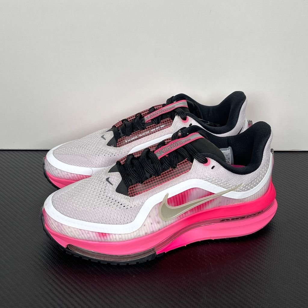 Nike Pegasus Premium Women's Road Running Shoes IR1811-664 Pearl Pink Pink Glow Hyper Pink Summit White with Breathable Circular Knit Upper, ZoomX Foam, Full-Length Sculpted Air Zoom Unit, ReactX Cushioning and High-Abrasion Waffle Rubber Outsole
