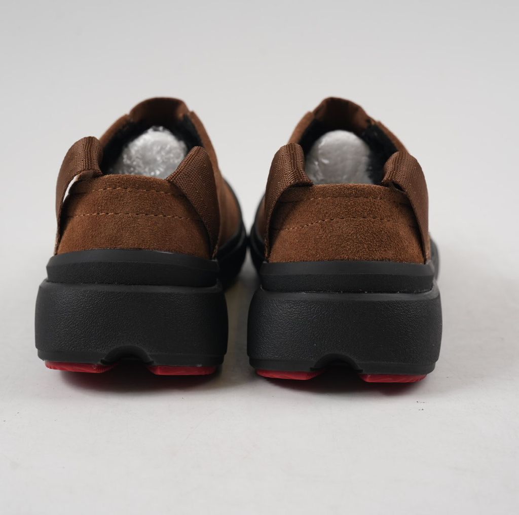Verified against UGG's current 1179050-DKC Dark Chestnut Tasman Outpost product information, including waterproof suede, seam-sealed construction, 17mm UGGpure/UGGplush interior, Sugarcane EVA and White Spider Rubber outsole. UGG