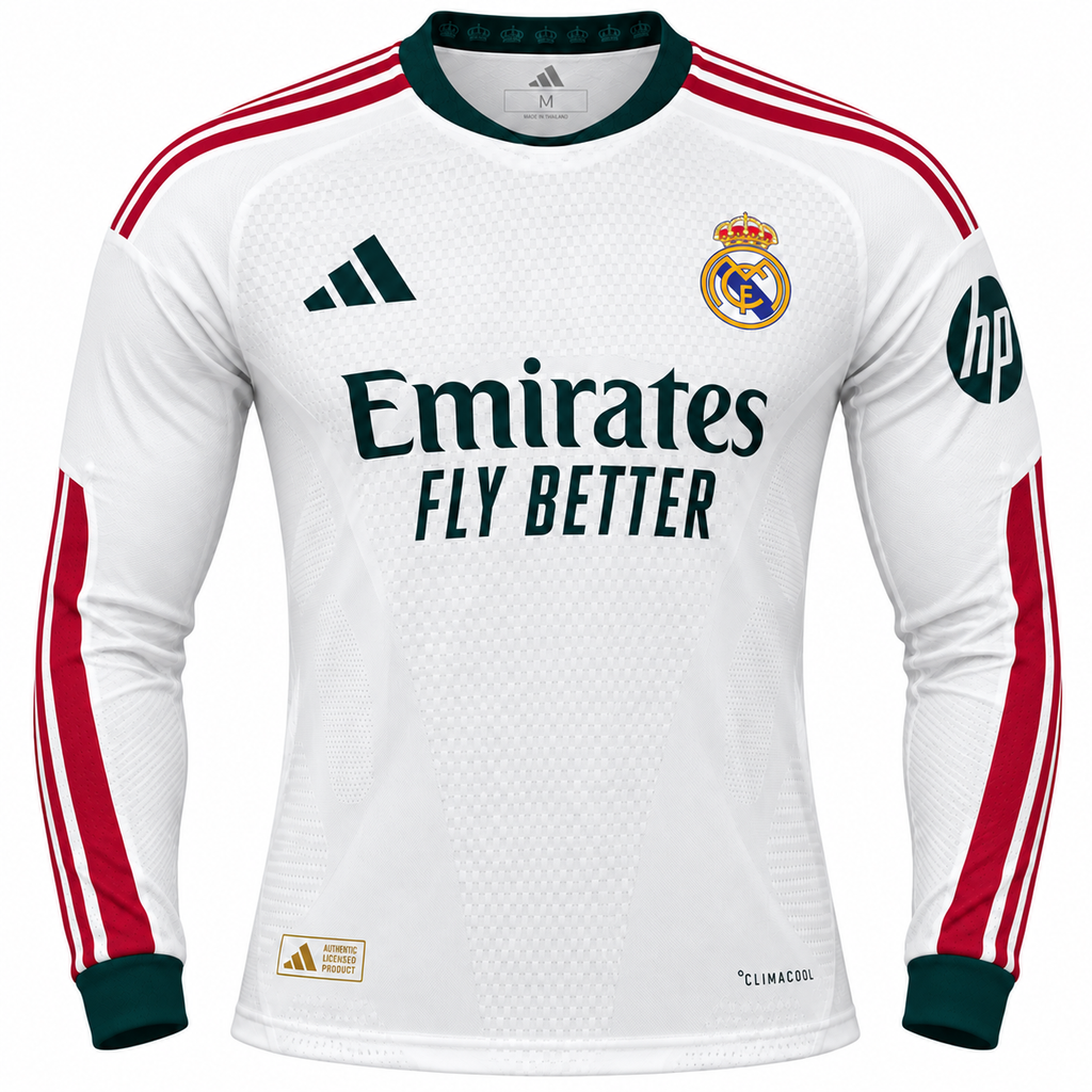 Real Madrid 2026 home long sleeve jersey football shirt soccer top classic home kit sizes S-3XL