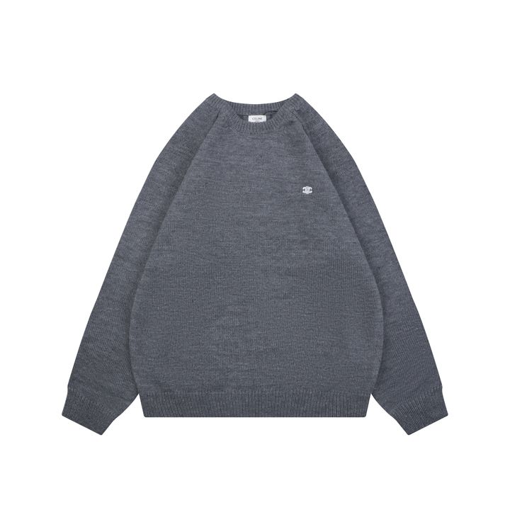CELINE Triomphe back letter crew neck sweater blended knit relaxed fit seamless computerized knit pullover sizes S-XL