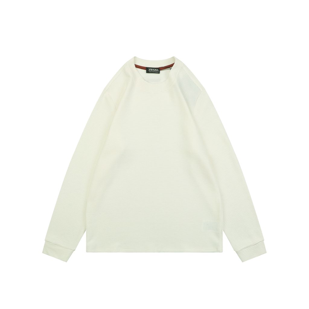 Zegna small logo crew neck sweatshirt retro inspired custom dyed soft fabric unisex pullover sizes L-3XL
