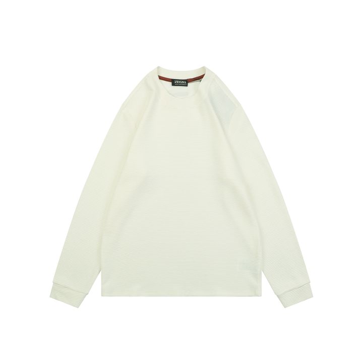 Zegna small logo crew neck sweatshirt retro inspired custom dyed soft fabric unisex pullover sizes L-3XL