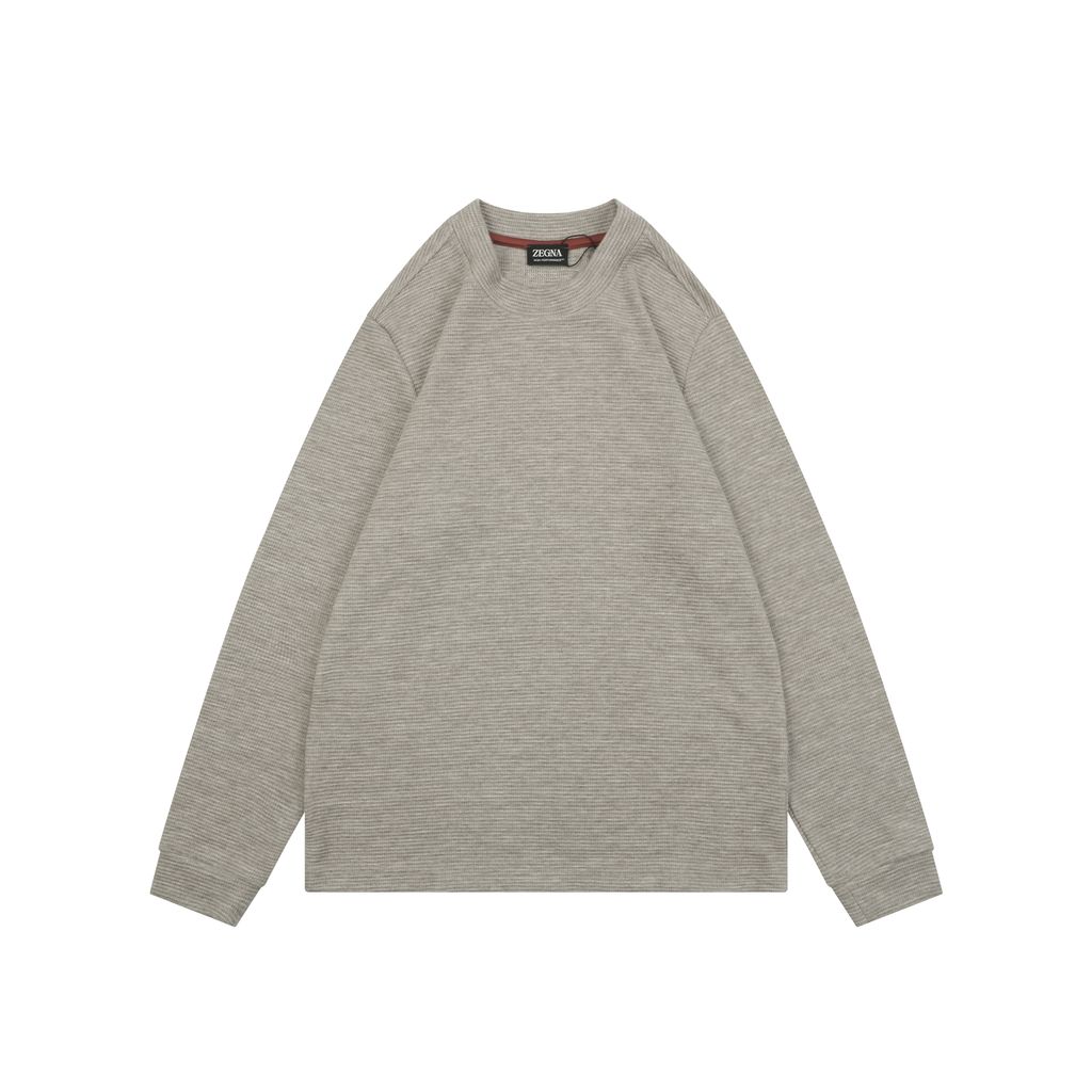 Zegna small logo crew neck sweatshirt retro inspired custom dyed soft fabric unisex pullover sizes L-3XL