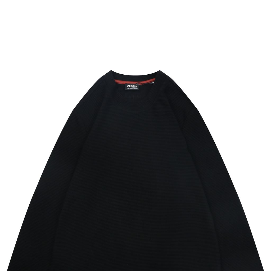 Zegna small logo crew neck sweatshirt retro inspired custom dyed soft fabric unisex pullover sizes L-3XL