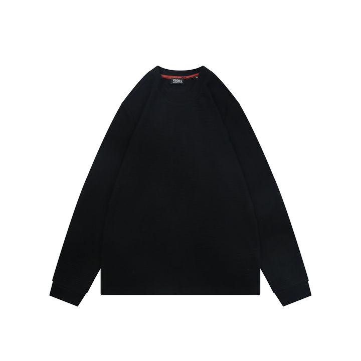 Zegna small logo crew neck sweatshirt retro inspired custom dyed soft fabric unisex pullover sizes L-3XL