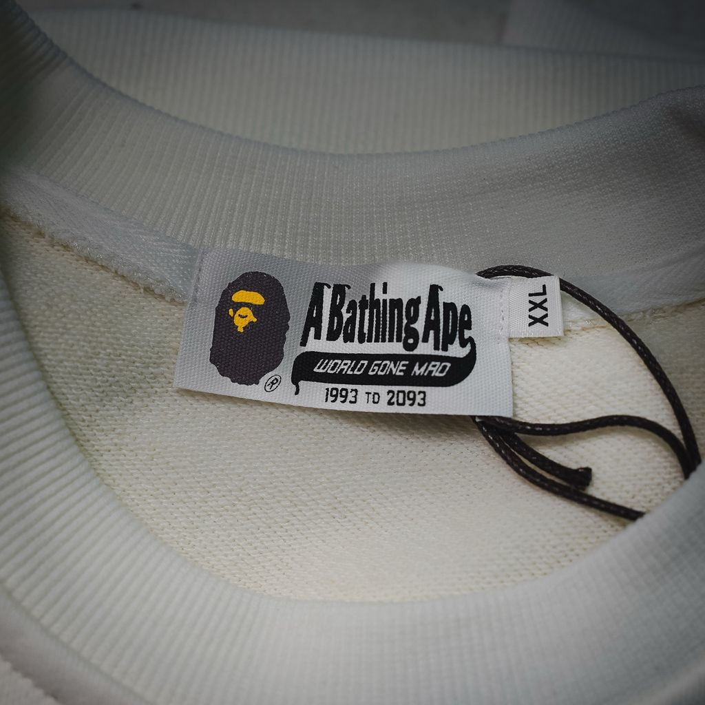 BAPE Ape Head 26SS camo ape small monkey print crew neck sweatshirt white streetwear pullover sizes M-XXL