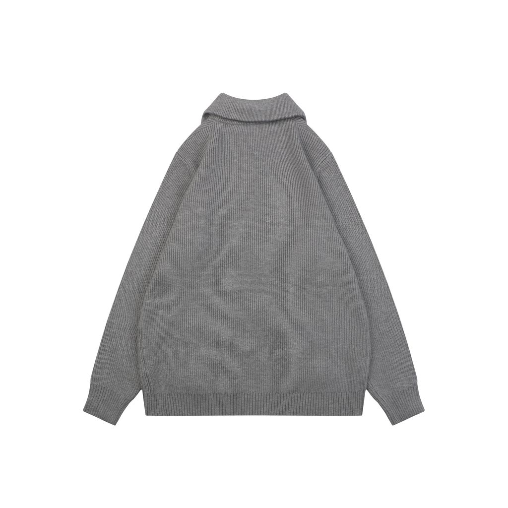 Calvin Klein CK small logo high collar knit jacket grey blended knit relaxed fit seamless computerized knitting outerwear sizes S-XL