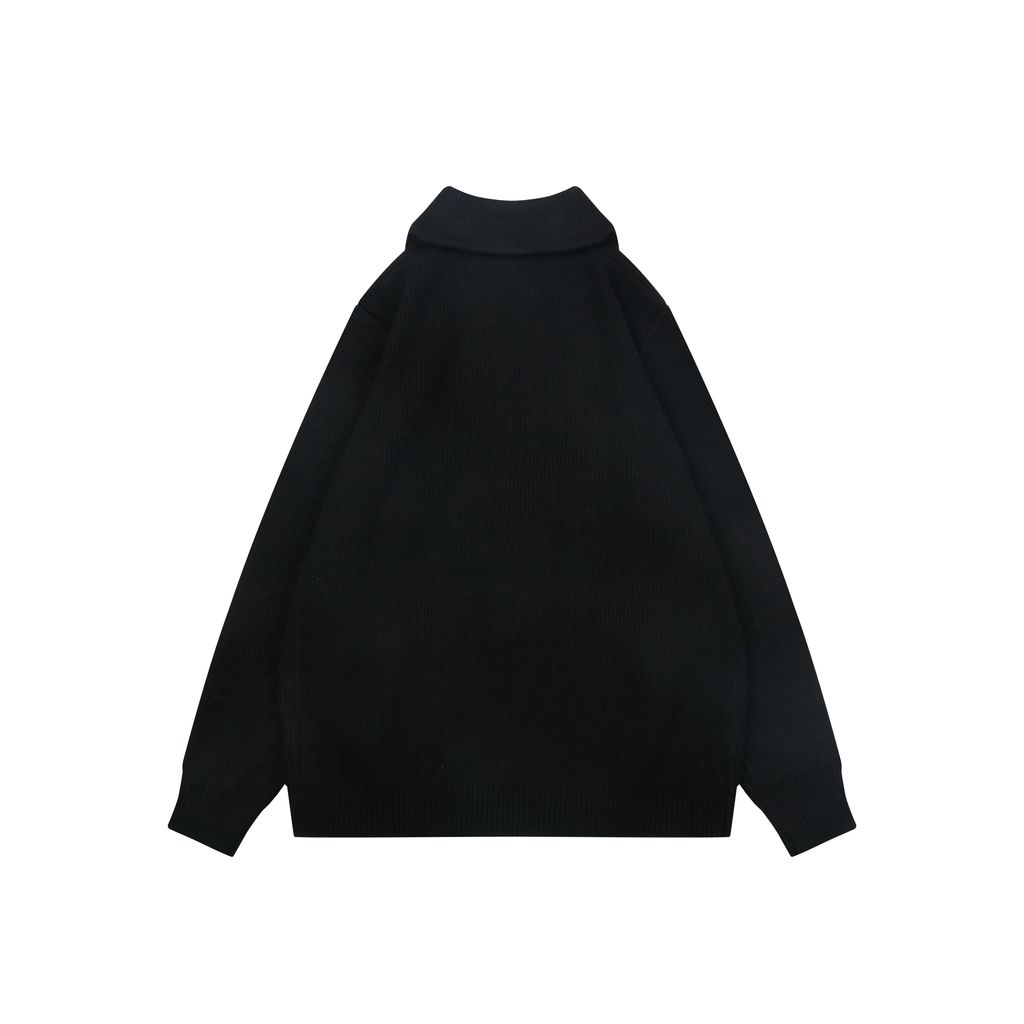 Calvin Klein CK small logo high collar knit jacket black blended knit relaxed fit seamless computerized knitting outerwear sizes S-XL