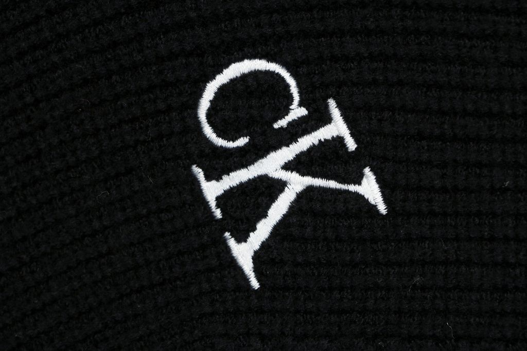 Calvin Klein CK small logo high collar knit jacket black blended knit relaxed fit seamless computerized knitting outerwear sizes S-XL