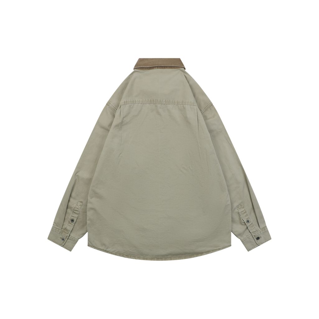 Ralph Lauren Pony logo two pocket contrast collar shirt jacket embroidered chest logo custom dyed washed fabric relaxed overshirt sizes L-3XL