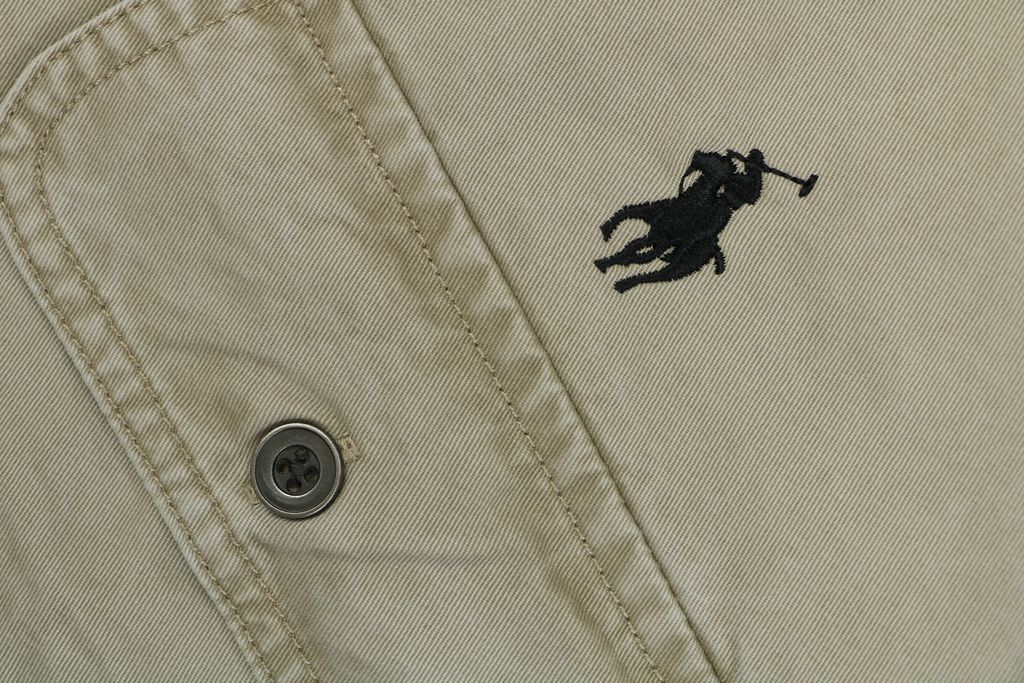 Ralph Lauren Pony logo two pocket contrast collar shirt jacket embroidered chest logo custom dyed washed fabric relaxed overshirt sizes L-3XL