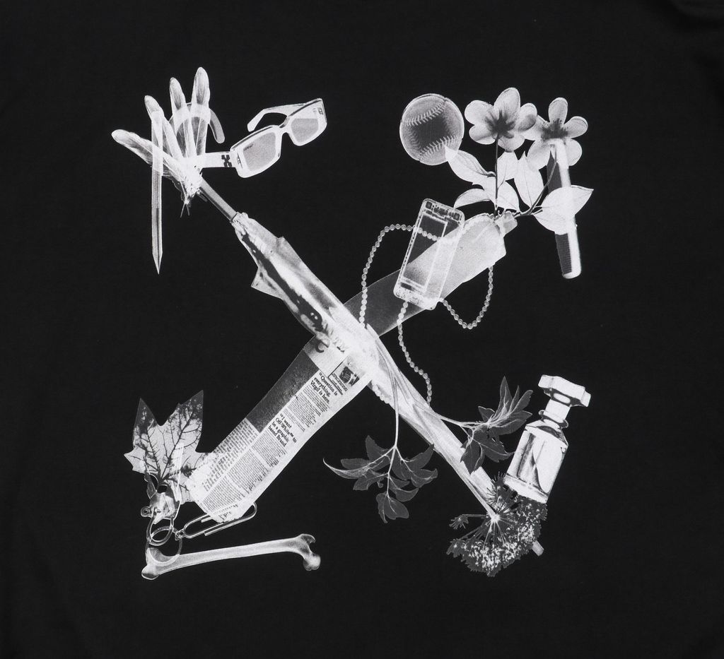Off White digital headphone arrow print crew neck sweatshirt 400g cotton loopback fabric Mimaki graphic pullover custom dyed ribbing sizes XS-L