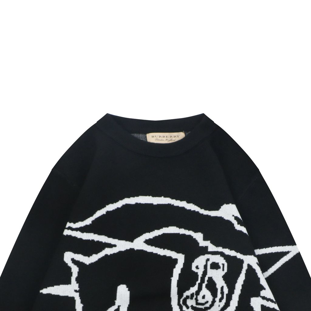 Burberry line Equestrian Knight crew neck sweater blended knit relaxed fit computerized flat knit pullover sizes S-XL