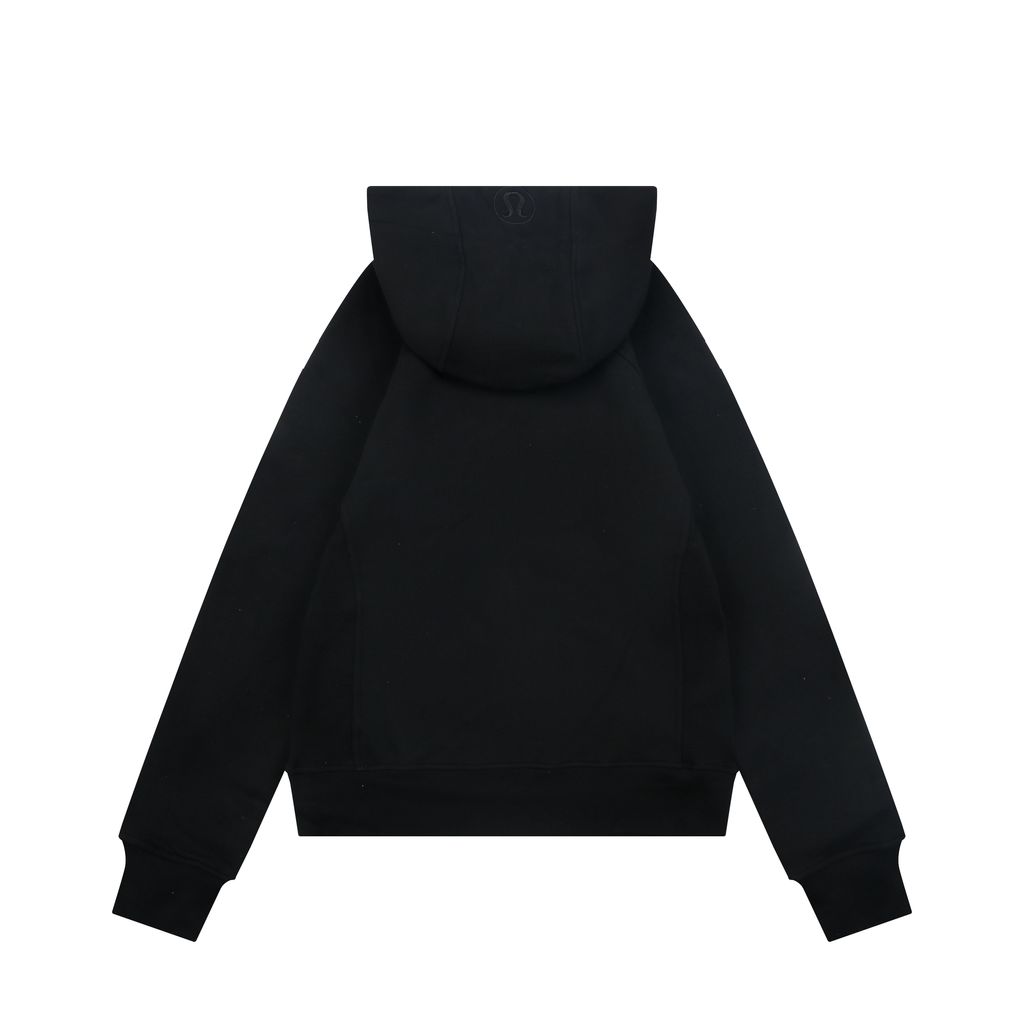 Scuba fitted yoga hooded jacket black standard label brushed cotton blend full zip activewear contoured waist ribbed side panels thumbholes sizes 4-10