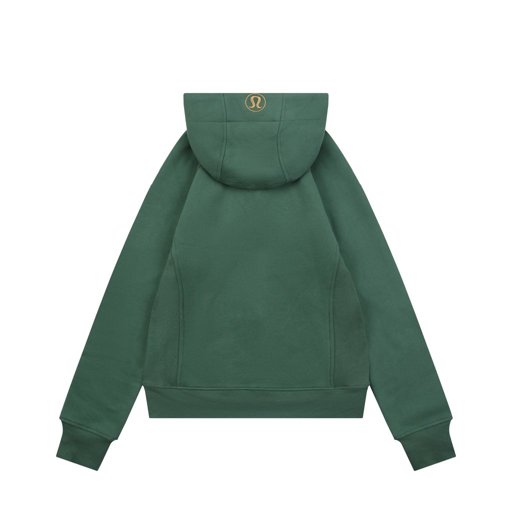 Scuba fitted yoga hooded jacket Forest Green brushed cotton blend full zip activewear contoured waist ribbed side panels thumbholes sizes 4-10