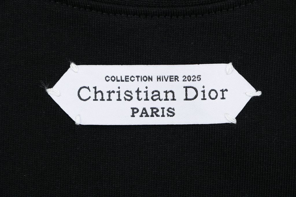 Christian Dior CD chest label long sleeve T-shirt heavyweight fabric relaxed drop shoulder crew neck ribbed cuffs reactive dye streetwear tee sizes S-XL