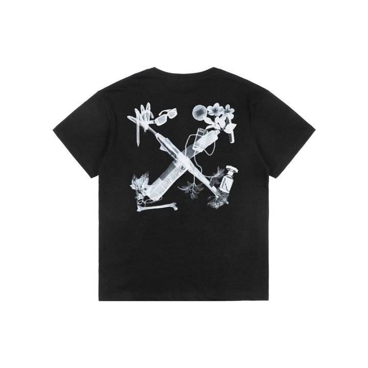 Off White digital headphone arrow print T-shirt 240g 100 cotton jersey oversized streetwear tee Mimaki graphic woven neck label sizes XS-L