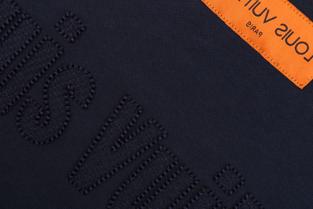 Louis Vuitton small logo Monogram letter embroidered hoodie 400g combed cotton custom dyed heavyweight relaxed pullover sweatshirt sizes S-XL