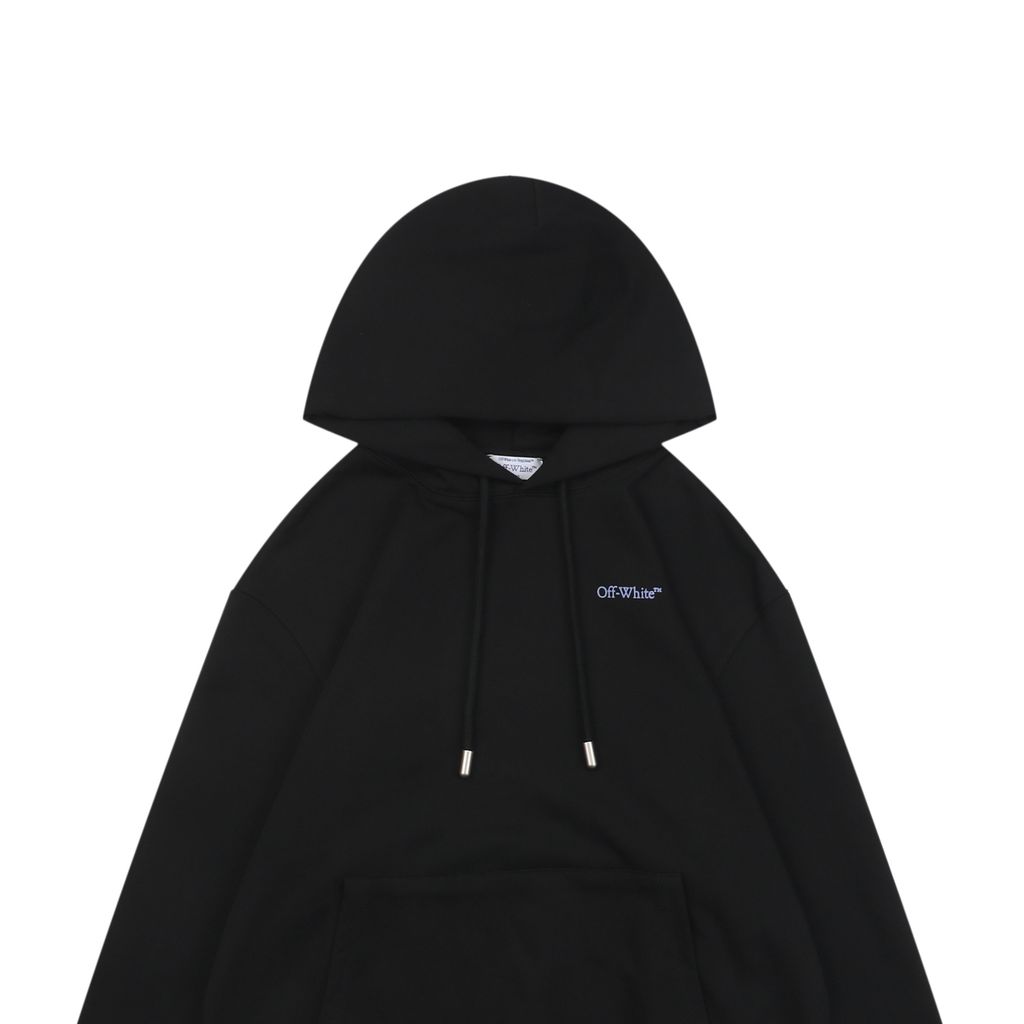 Off White portrait overlay Arrow print hoodie 400g cotton loopback fabric Mimaki graphic custom dyed ribbing pre shrunk pullover sizes XS-L