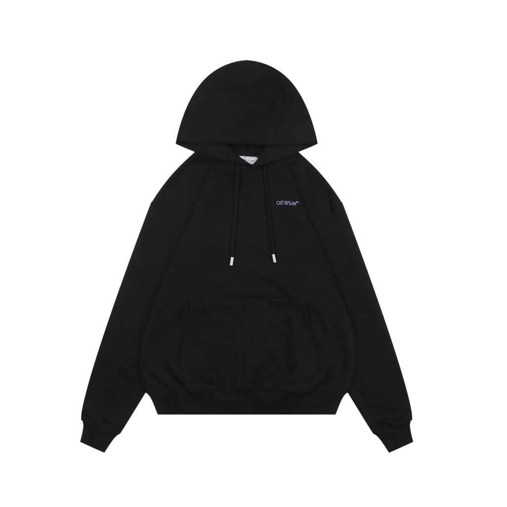 Off White portrait overlay Arrow print hoodie 400g cotton loopback fabric Mimaki graphic custom dyed ribbing pre shrunk pullover sizes XS-L
