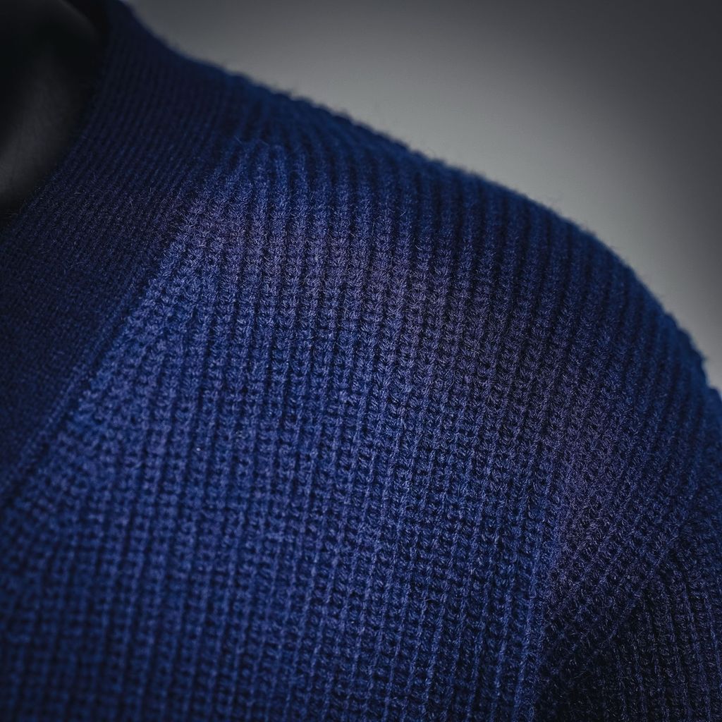 AMI Paris 2025 Fall Winter ADC stripe heart logo knit cardigan Royal Blue 800g heavyweight oversized unisex sweater jacket sizes S-XL