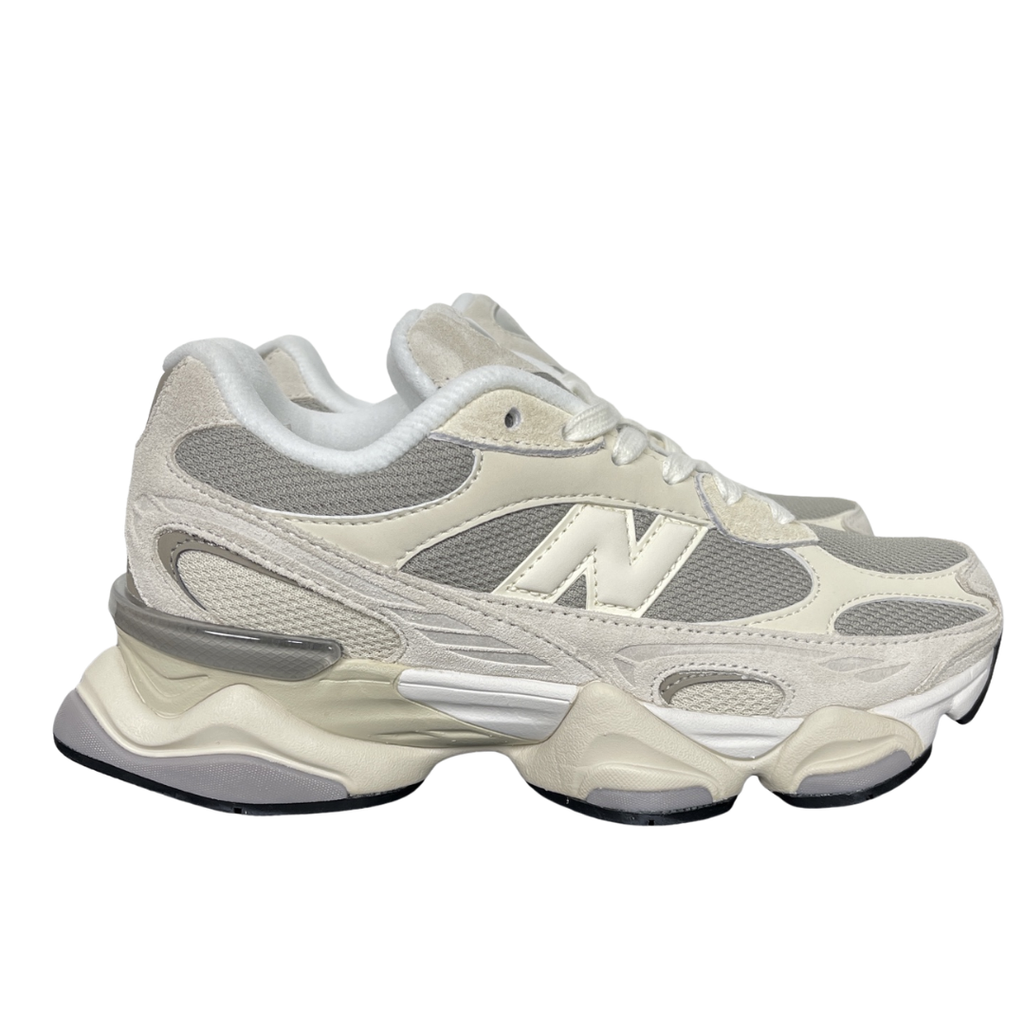 New Balance 9060 U90609OG Grey White Sneakers with Suede Mesh Upper and Chunky Running-Inspired Sole
