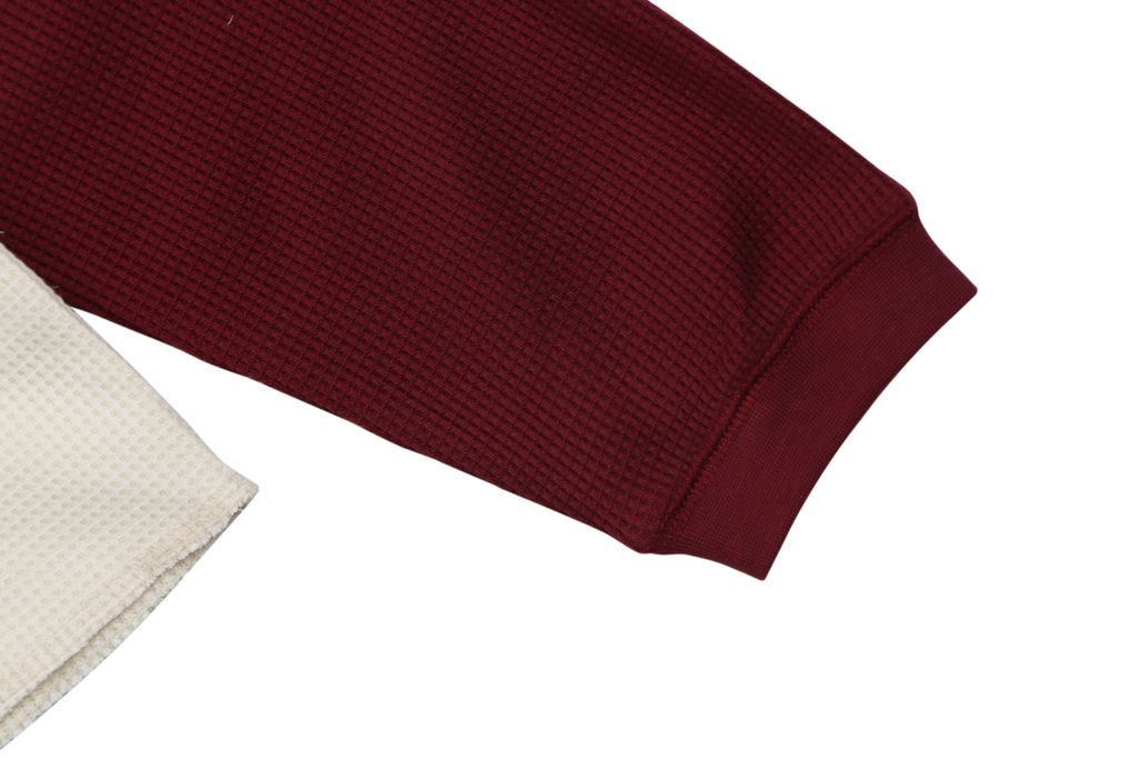 Stussy color block waffle letter print long sleeve T-shirt two tone waffle knit raglan sleeves relaxed fit vintage washed streetwear top sizes S-XL