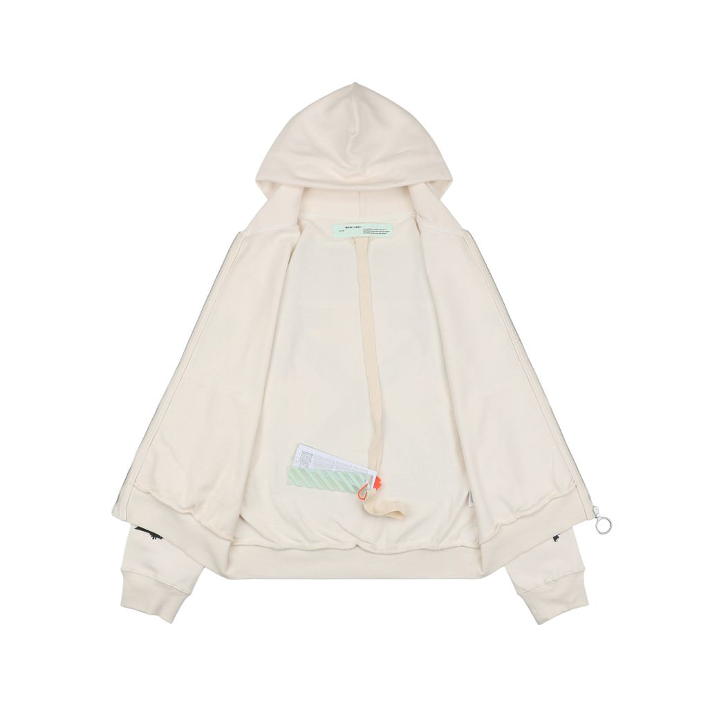 Off White watercolor oil painting Arrow zip jacket discharge print digital direct print Monet portrait sleeve graphic custom dyed streetwear outerwear sizes XS-L