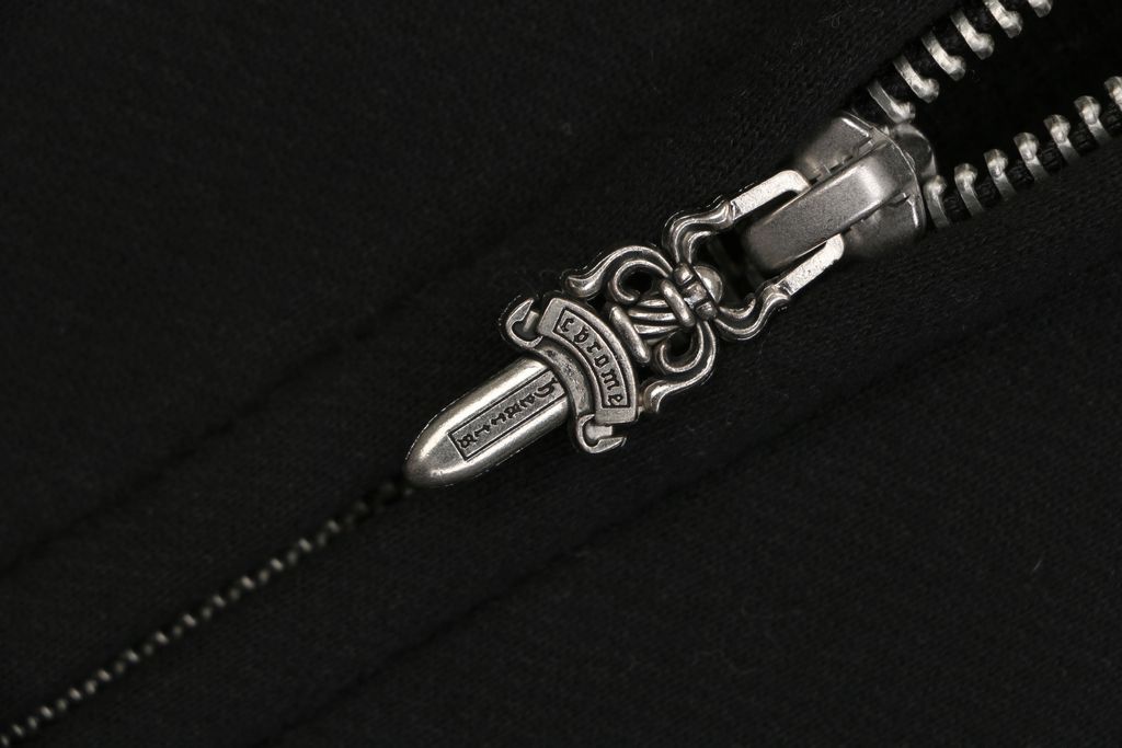 Chrome Hearts Gothic cross Sanskrit multi row print zip hoodie 420-500g heavyweight cotton fleece sword head zipper relaxed drop shoulder streetwear jacket sizes S-XL