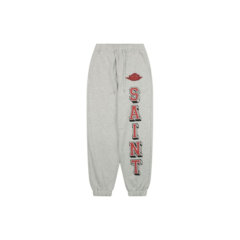 Saint Michael Jordan Wings Jumpman graphic pants grey moisture wicking breathable streetwear trousers protected print custom details sizes S-XL