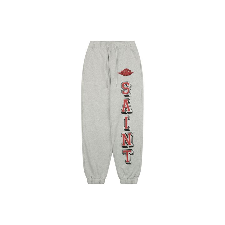 Saint Michael Jordan Wings Jumpman graphic pants grey moisture wicking breathable streetwear trousers protected print custom details sizes S-XL