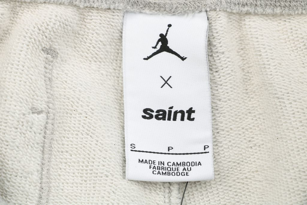 Saint Michael Jordan Wings Jumpman graphic pants grey moisture wicking breathable streetwear trousers protected print custom details sizes S-XL