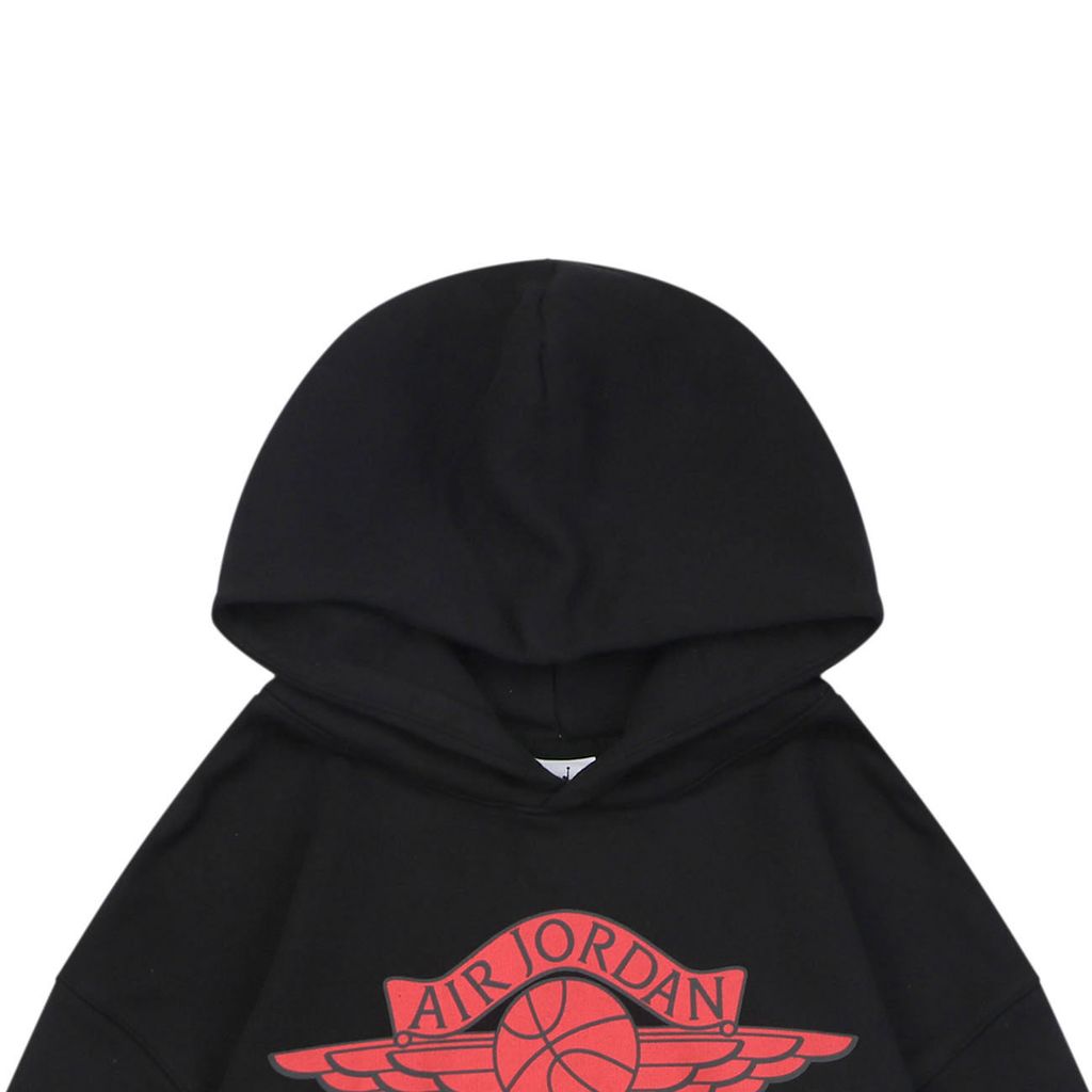 Saint Michael Jordan Wings Jumpman graphic hoodie black cropped boxy drop shoulder moisture wicking breathable streetwear pullover sizes S-XL