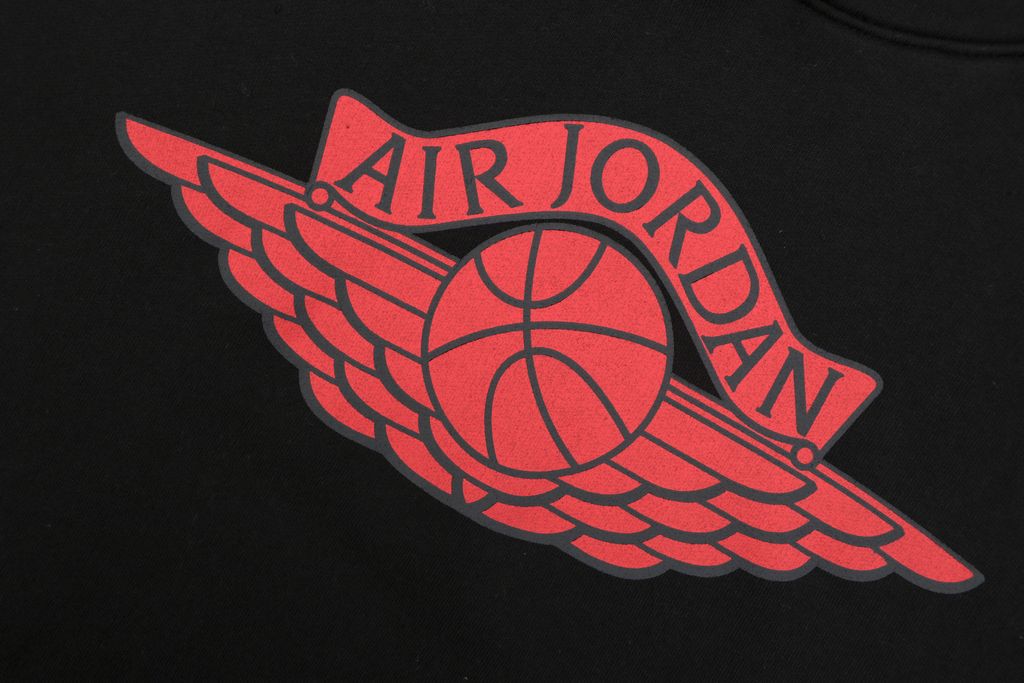 Saint Michael Jordan Wings Jumpman graphic hoodie black cropped boxy drop shoulder moisture wicking breathable streetwear pullover sizes S-XL