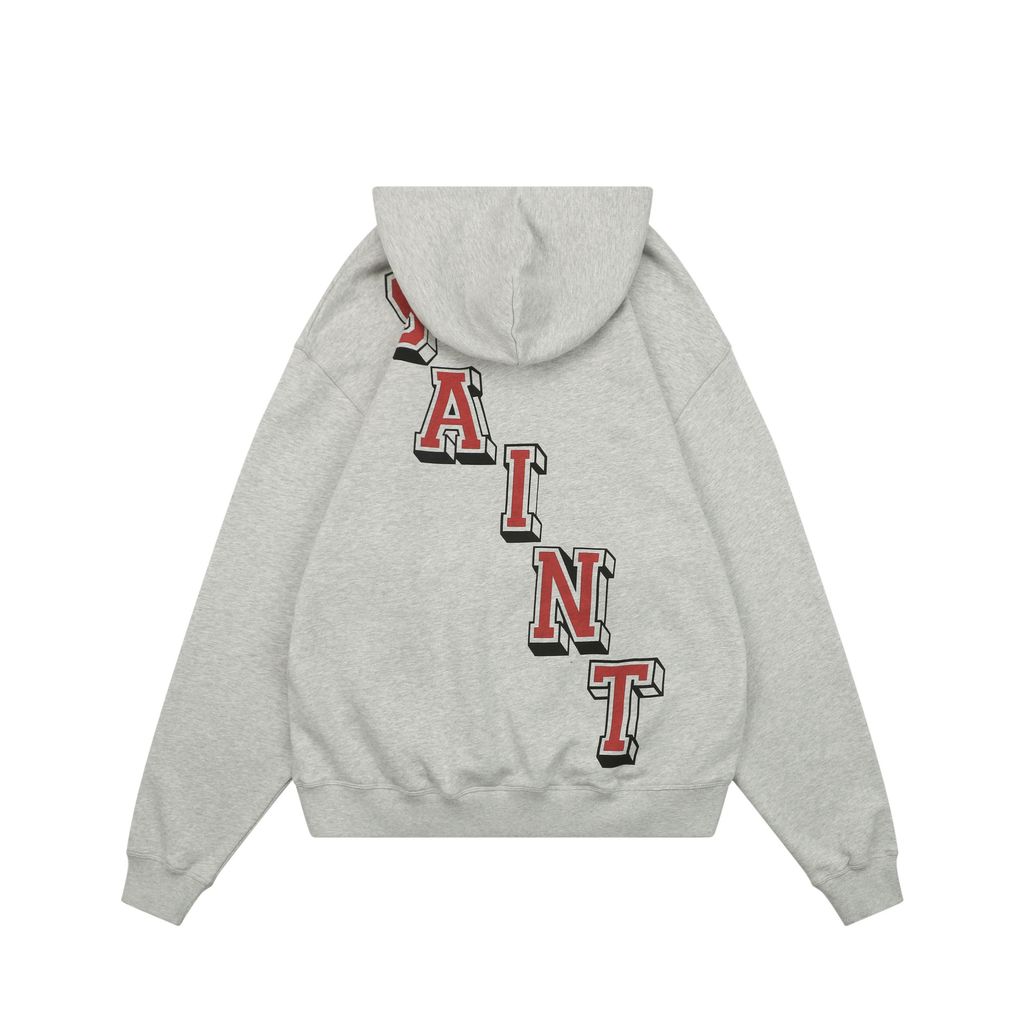 Saint Michael Jordan Wings Jumpman graphic hoodie grey cropped boxy drop shoulder moisture wicking breathable streetwear pullover sizes S-XL