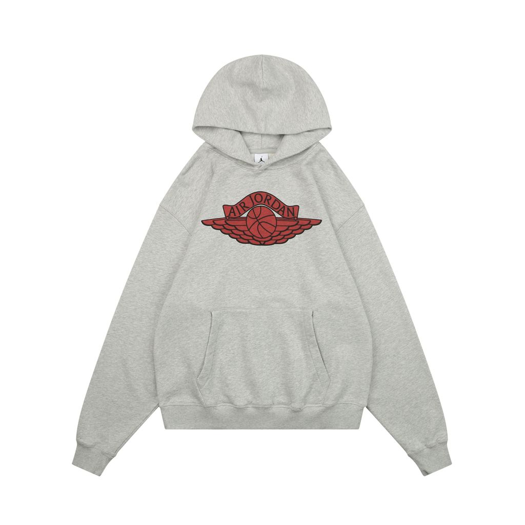 Saint Michael Jordan Wings Jumpman graphic hoodie grey cropped boxy drop shoulder moisture wicking breathable streetwear pullover sizes S-XL
