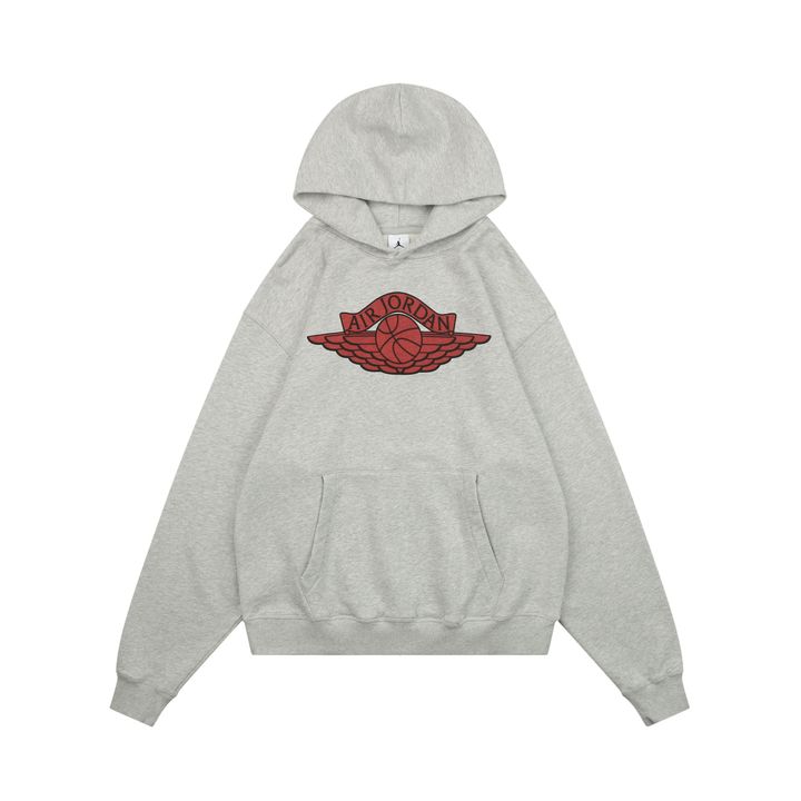 Saint Michael Jordan Wings Jumpman graphic hoodie grey cropped boxy drop shoulder moisture wicking breathable streetwear pullover sizes S-XL