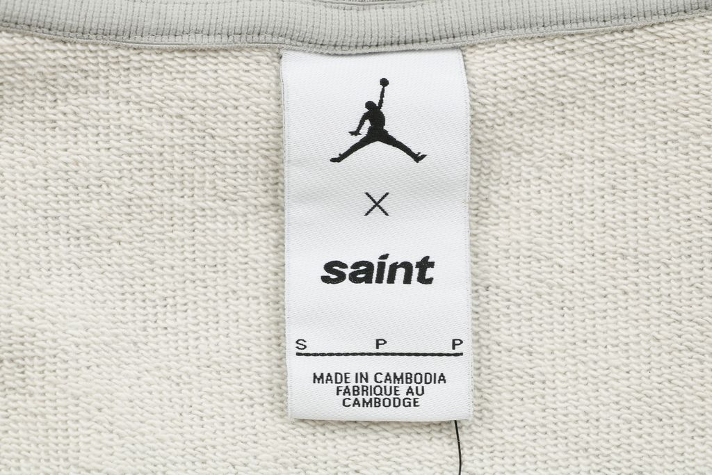 Saint Michael Jordan Wings Jumpman graphic hoodie grey cropped boxy drop shoulder moisture wicking breathable streetwear pullover sizes S-XL