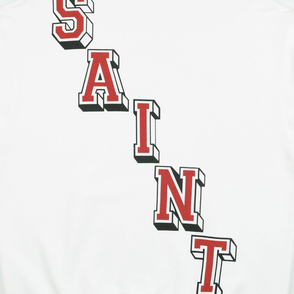 Saint Michael Simpsons graffiti all over print hoodie white 56 screen print hand distressed vintage wash ripped holes relaxed drop shoulder unisex sweatshirt sizes S-XL