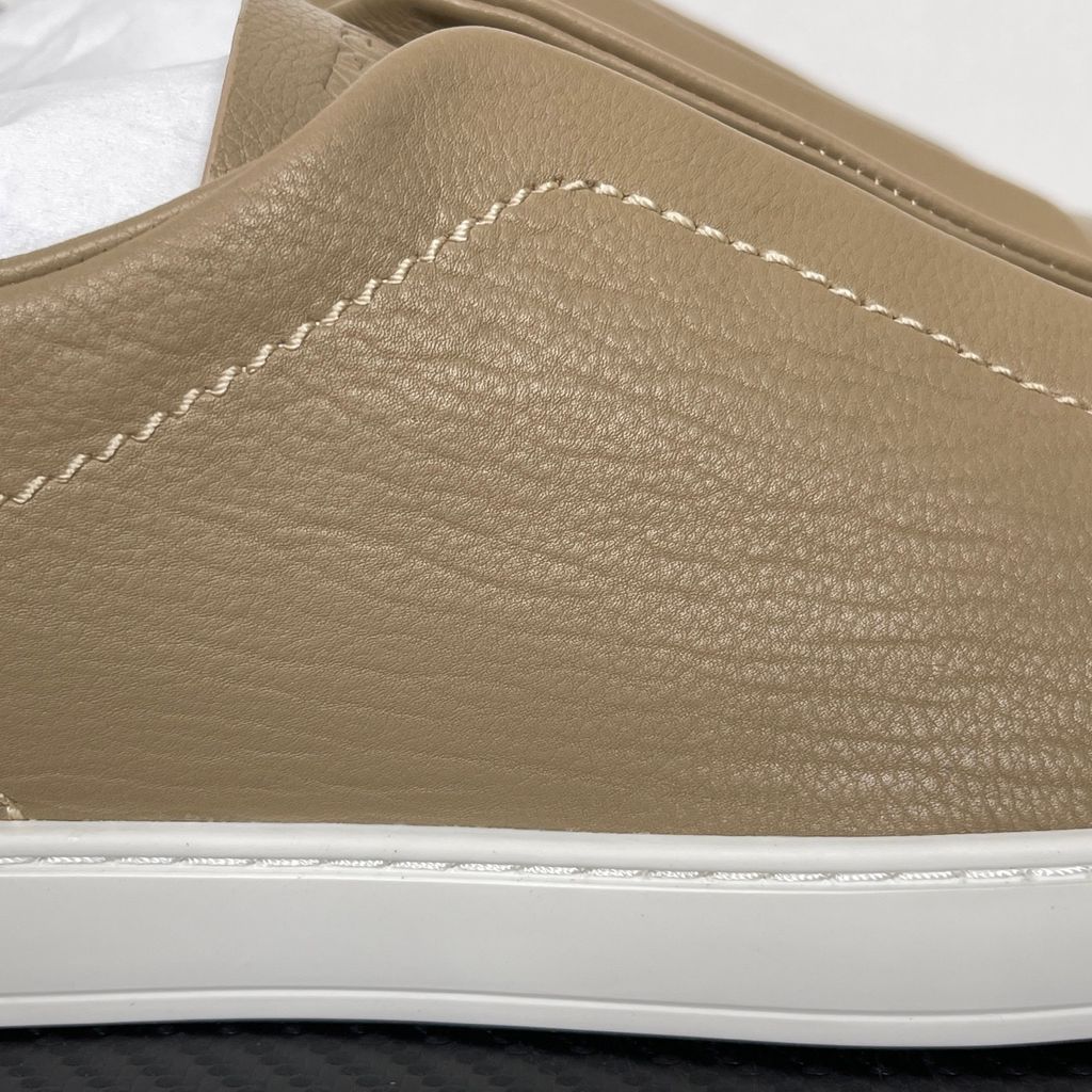 ZEGNA Triple Stitch SECONDSKIN LHOTA-S5207Z-BUR Light Beige Leather Sneakers