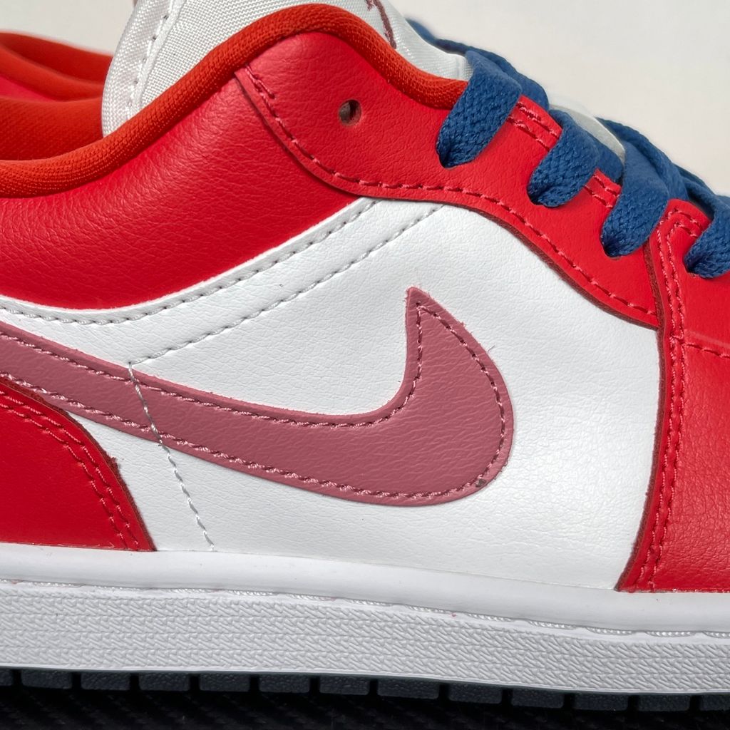 Air Jordan 1 Low DC0774-608 Track Red Desert Berry True Blue Women's Sneakers