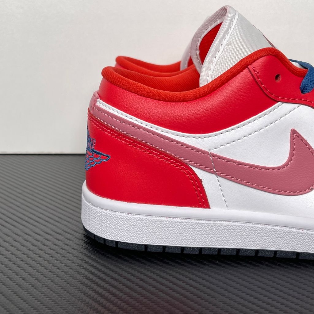 Air Jordan 1 Low DC0774-608 Track Red Desert Berry True Blue Women's Sneakers
