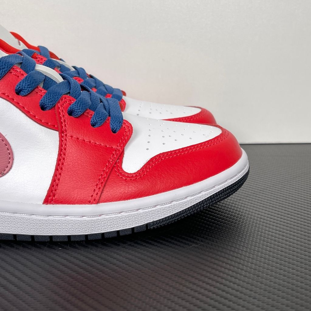 Air Jordan 1 Low DC0774-608 Track Red Desert Berry True Blue Women's Sneakers