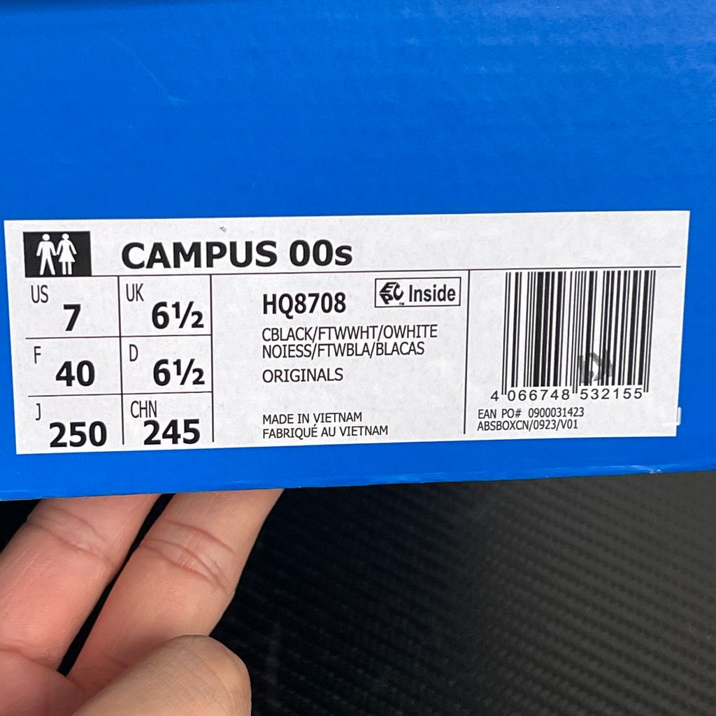 adidas Campus 00s HQ8708 Black White Sneakers