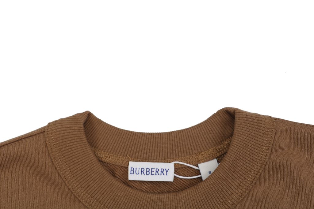 Burberry check Equestrian Knight embroidered crew neck sweatshirt 400g combed cotton dimensional embroidery double washed relaxed fit streetwear pullover sizes S-XL