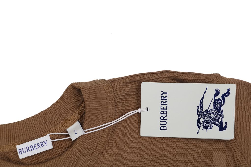 Burberry check Equestrian Knight embroidered crew neck sweatshirt 400g combed cotton dimensional embroidery double washed relaxed fit streetwear pullover sizes S-XL