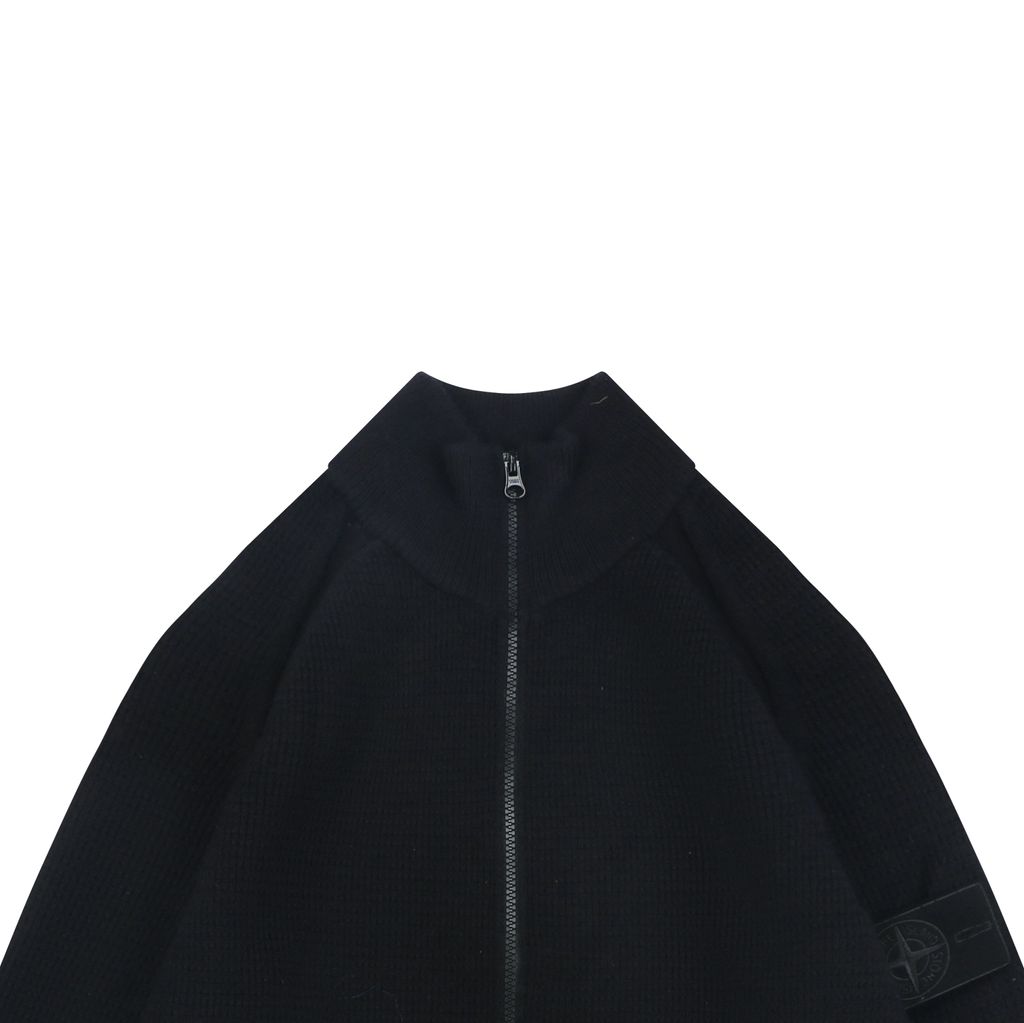 Stone Island Black Badge high neck fleece knit jacket custom Arctic fleece soft warm breathable stretch abrasion resistant winter outdoor outerwear sizes S-XL