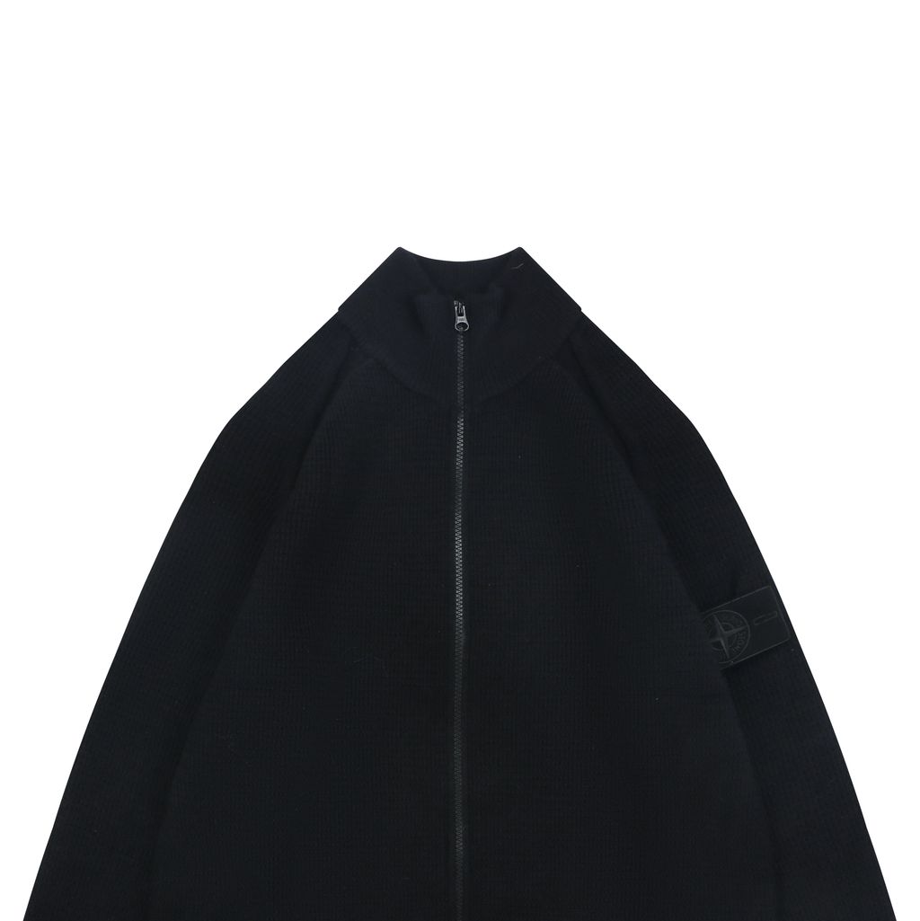 Stone Island Black Badge high neck fleece knit jacket custom Arctic fleece soft warm breathable stretch abrasion resistant winter outdoor outerwear sizes S-XL