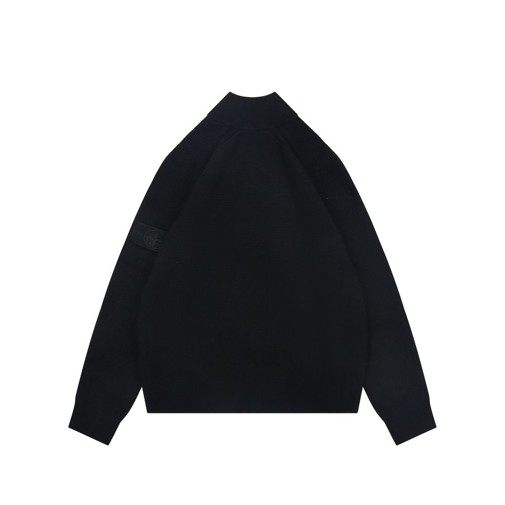 Stone Island Black Badge high neck fleece knit jacket custom Arctic fleece soft warm breathable stretch abrasion resistant winter outdoor outerwear sizes S-XL